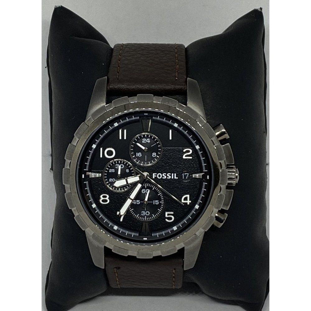 Fossil Dean FS4721 Mens Brown Leather Analog Black